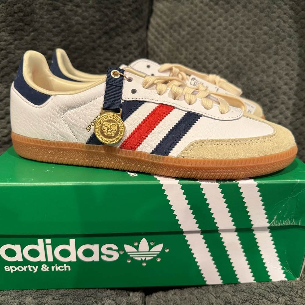 Authentic Adidas Samba OG Olympics Sporty and Rich with small medal charm 7.5